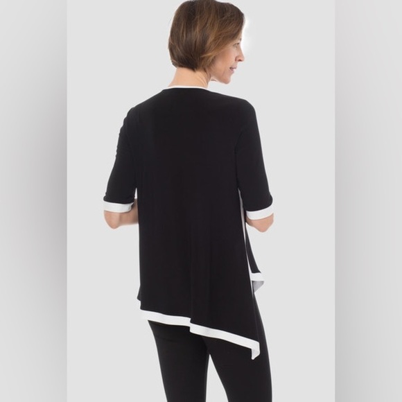 Joseph Ribkoff Black and White Tunic Asymmetrical Hem Size 10 - Picture 3 of 13